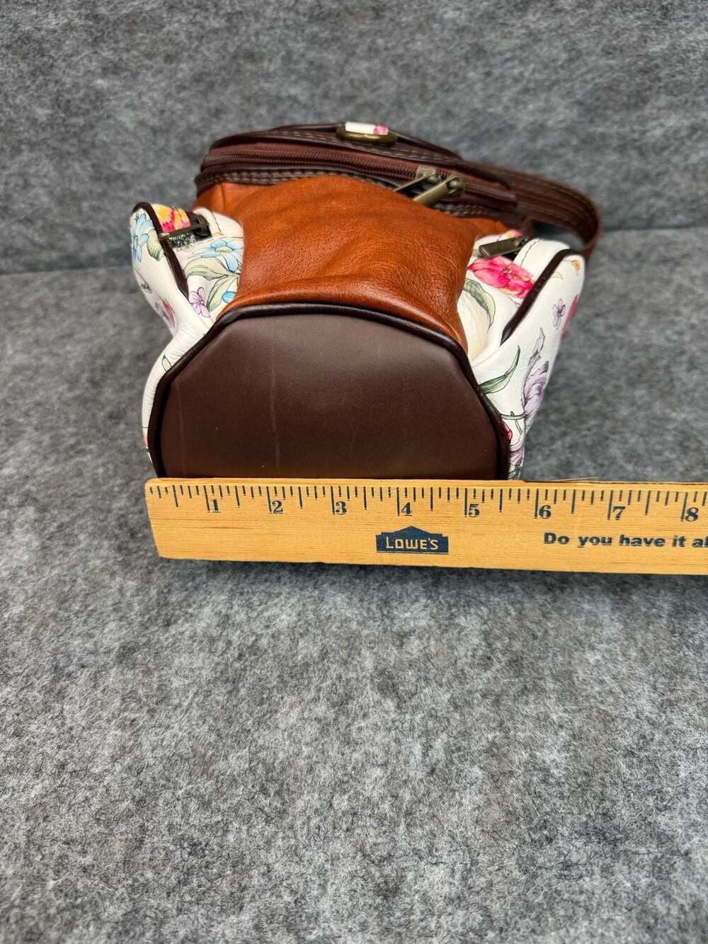 Monte Halla Small Convertible Floral Leather Backpack Purse Made in Italy - Picture 3 of 8